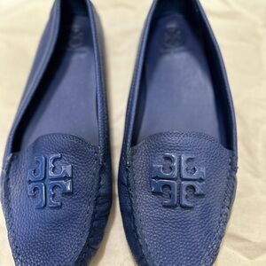 Tory Burch Navy Leather Loafers - never worn